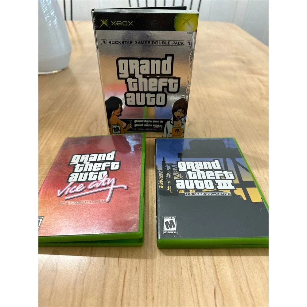 Grand Theft Auto Double Pack (Microsoft Xbox, 2003) Rockstar Games Auto 3 & Vice